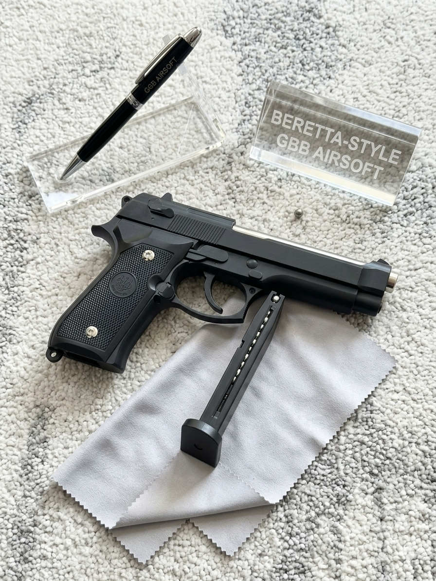 M92 Beretta Style Airsoft Replica – Black Tactical Design – Non-Lethal Training & Backyard Play