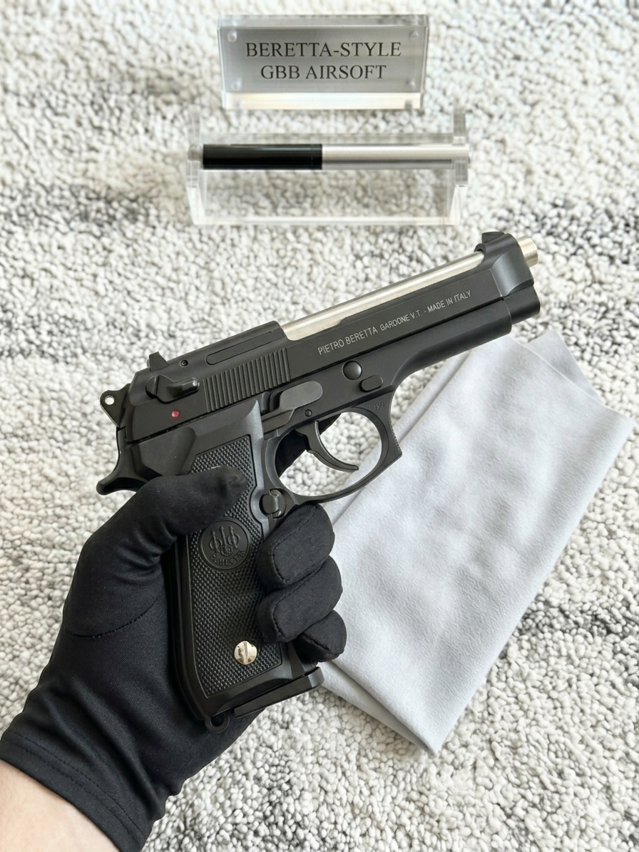 M92 Beretta Style Airsoft Replica – Black Tactical Design – Non-Lethal Training & Backyard Play